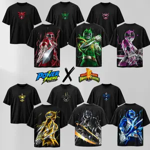 [Collection] Morphin Power Rangers 1990 Heavy Cotton T-Shirt – Retro 90s TV Series, Movie & Game Superhero Graphic Tee, Classic Comic Style Unisex Top For Fans & Collectors