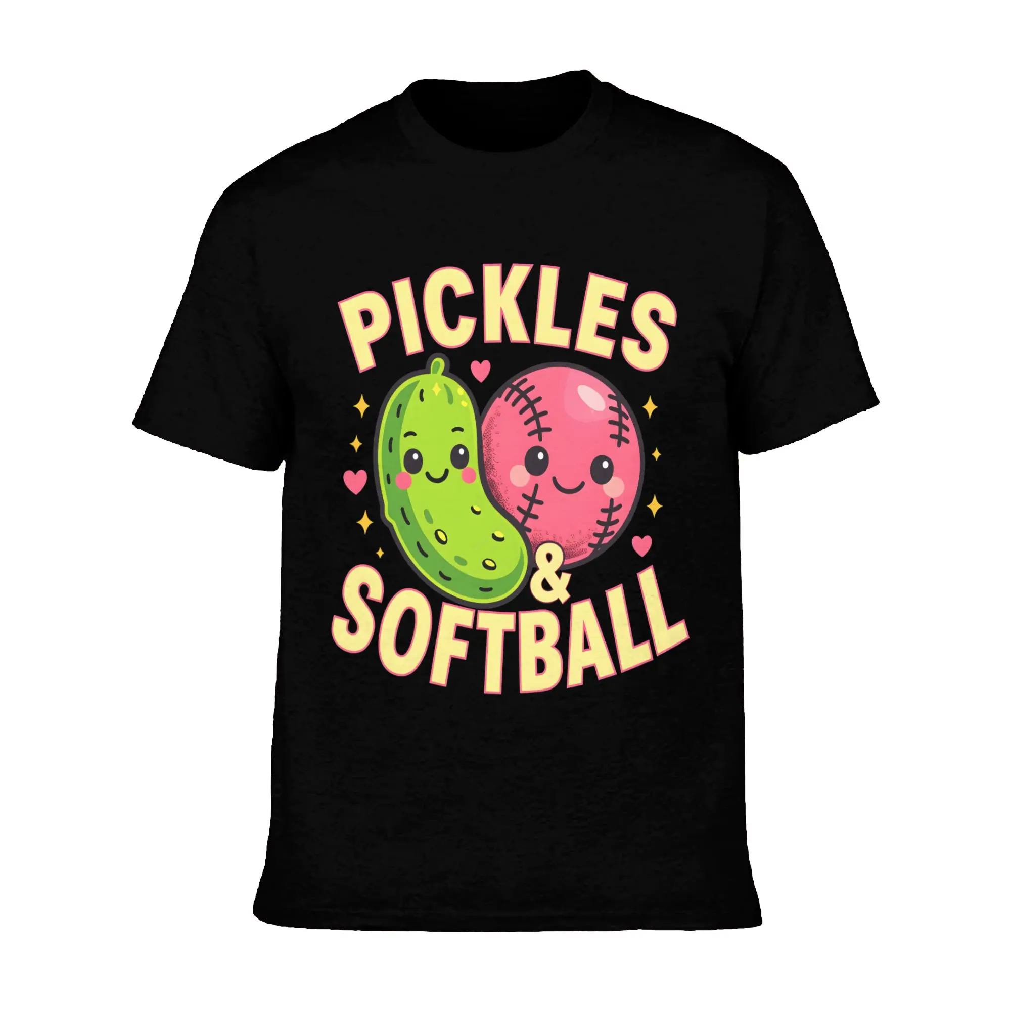 100% Cotton Unisex Softball Tees by K Pickles And Softball Player T-Shirt Casual Graphic Printed Vintage Tshirt