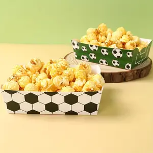 12-Piece Football-Themed Party Snack Tray Set, Disposable Tableware, Soccer Pattern, Ideal for Sports Theme Parties & Birthdays
