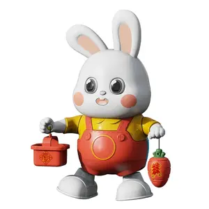 Dancing rabbit toys, early education children's music toys, boys and girls baby rolling time crawling toys, Easter Christmas birthday gifts, cute games