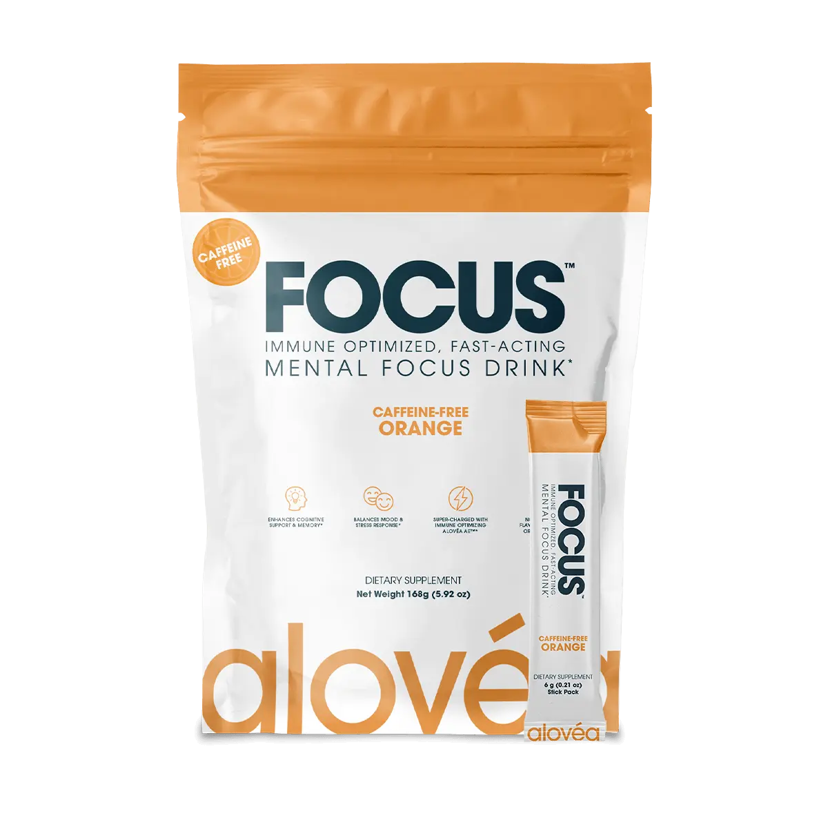 Alovéa FOCUS - Orange Fusion - Caffeine Free Brain Energy Beverage