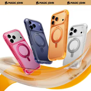 MAGIC JOHN iPhone 17 Pro/Pro Max Case | MagSafe, 360° Rotating Stand, Shockproof Air Cushion, Matte Anti-Fingerprint