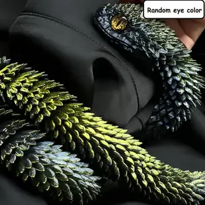3D Printed Snake Design Figurine, 1 Count Creative Flexible Animal Themed Ornament with Random Eyes, Decorative Sculptures, Crafts & Unique Gifts for Enthusiasts & Collectors, Articulating Animal Figurines, Animal Collectibles