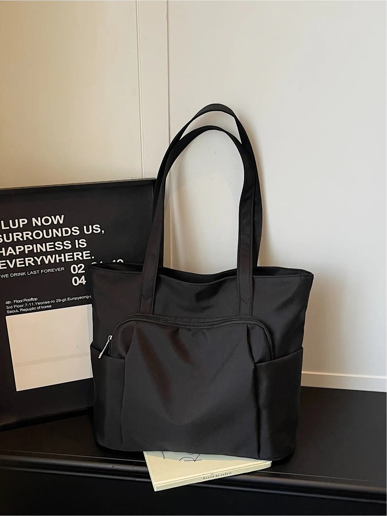 Women's Large Capacity Tote Bag, Soft Commuter Tote, Casual Solid Color Shoulder Bag, Perfect for Commuting and Outing, Versatile and Stylish Design, Plain Tote Bag, Daily Commuter Tote