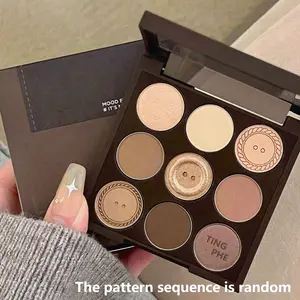 9 Color Long-Wearing Matte Eyeshadow Palette, Long Lasting Earth Tone Eye Shadow Makeup Palette, High Pigmented Blendable Eyeshadow Powder, Highly Pigmented Palette