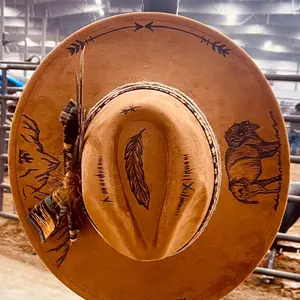 Custom burned hat | hand Burned hat | customized wide brim hat | branded wide brim hat | burned felt hat | western hat | Nashville style hat | concert outfit | country music outfit | Fort Worth outfit | cowboy hat | cowgirl hat | felt hat | etched hat | b