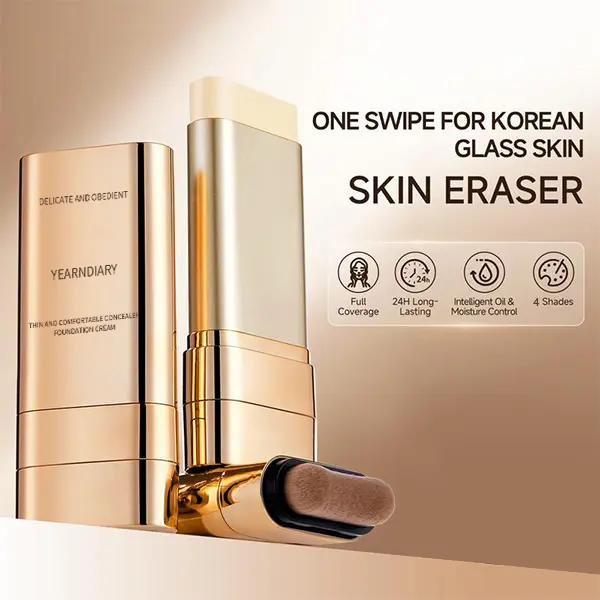 2-in-1 Concealer & Highlighter Stick for Glowing Makeup, Hydrating Flawless Coverage Foundation Covers Uneven Skin Tone, Waterproof & Transfer Proof Compact, Transfer Proof Makeup, Travel Pack, Buildable Natural Finish, Youth, 2-In-1 Concealer & Foundatio