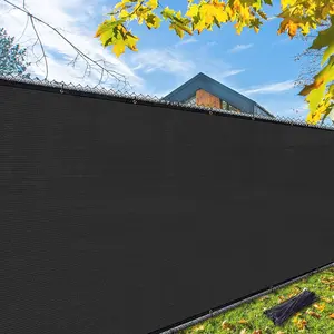 4x50ft Privacy Screen Fence, Outdoor Fencing Panels, Garden Windscreen Mesh Shade Sail Net Barrier, Include Reinforced Bindings and Brass Grommets Cable Zip Ties, Black