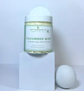 Cucumber Mint Whipped Shea Body Butter - 170G (6oz) Smooth Creamy Application with Deep Hydration for Soft Supple Skin