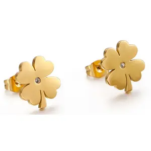 Lucky Charm Four- Leaf Clover Earrings - Gold or Silver