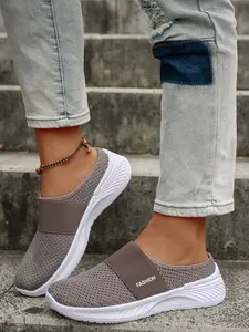 New Women's Casual Sandals, Comfortable Fashion Flip Flops, Lightweight Soft Sole Mesh Shoes, Outdoor Flat Leisure Footwear