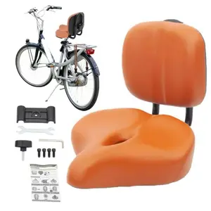 Extra Wide Trike Seat Cushion with Backrest – Soft Breathable Brown Seat Pad – Thickened Comfortable Padding for Long Distance Riding – Fits Tricycles & Outdoor Utility Bikes Motorbike Seat Foam