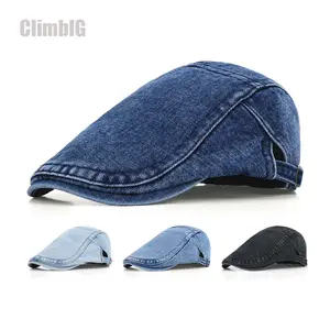 Multi Colors Unisex Washed Denim Flat Cap Newsboy Hat | VintageTok OldMoneyAesthetic RetroTok FashionTok Adjustable UPF 50+ Sun Protection Ivy Cap | Retro Casual Daily Wear Gift for Him Her Outdoor Travel