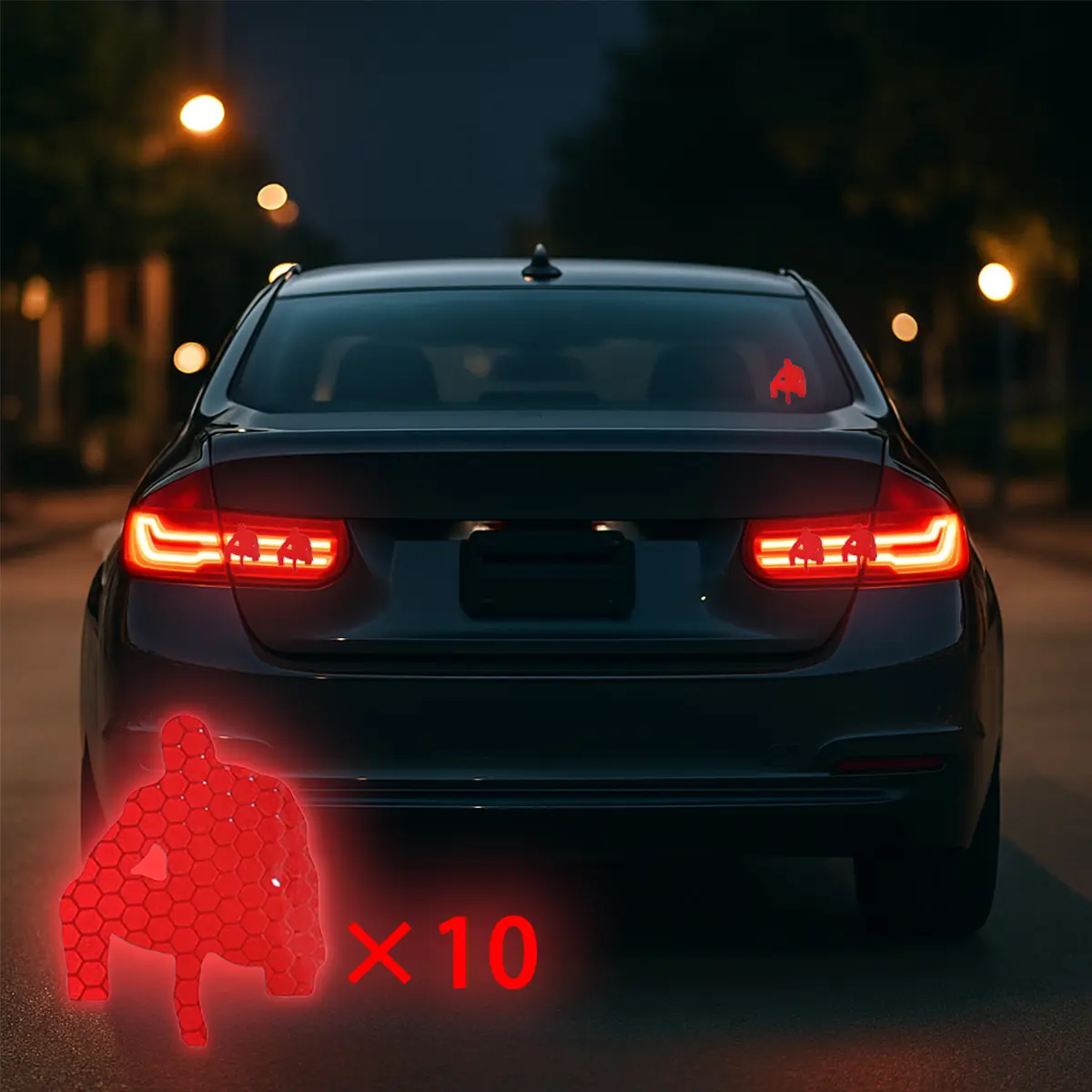 10-Pack Fun Automotive Decals, Peel-and-Stick Glueless Silhouette Little Man Stickers, Waterproof Film Car Exterior Accessories with Night Visibility for Bumper or Light Decorative Use, Playful Silhouette