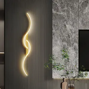 Modern LED Wall Lamp S Shape 60/80/100cm, Wall Mounted Grid Light Indoor Lighting for Bedroom Living Room TV Background Home Decor