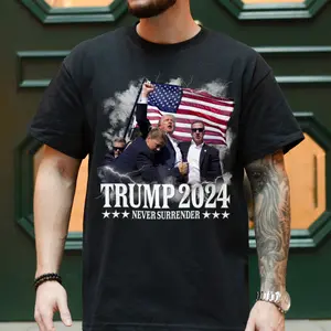 Trummp Fight For Us Shirt, Never Surrender Shirt, Trummp Assassination Shirt, Trummp Supporter Tee, Republicans Trummp Lovers, Never Stop Fighting to Save America Shirt