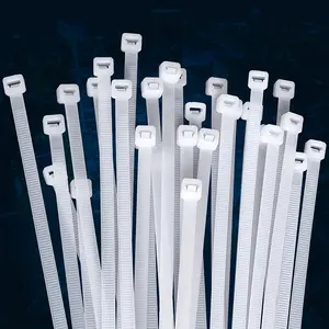 100pcs White Cable Ties, High-Quality Plastic Ties with Maximum Tensile Strength of 50.0LB, Self-Locking Nylon White Ties for Indoor and Outdoor Use, 4 Inch/6 Inch/8 Inch/10 Inch/12 Inch