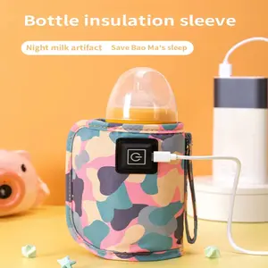 Portable Baby Bottle Warmer, USB Powered, Temperature Control, Suitable for All Bottles, Convenient for Home and Travel, Portable Milk Warmer