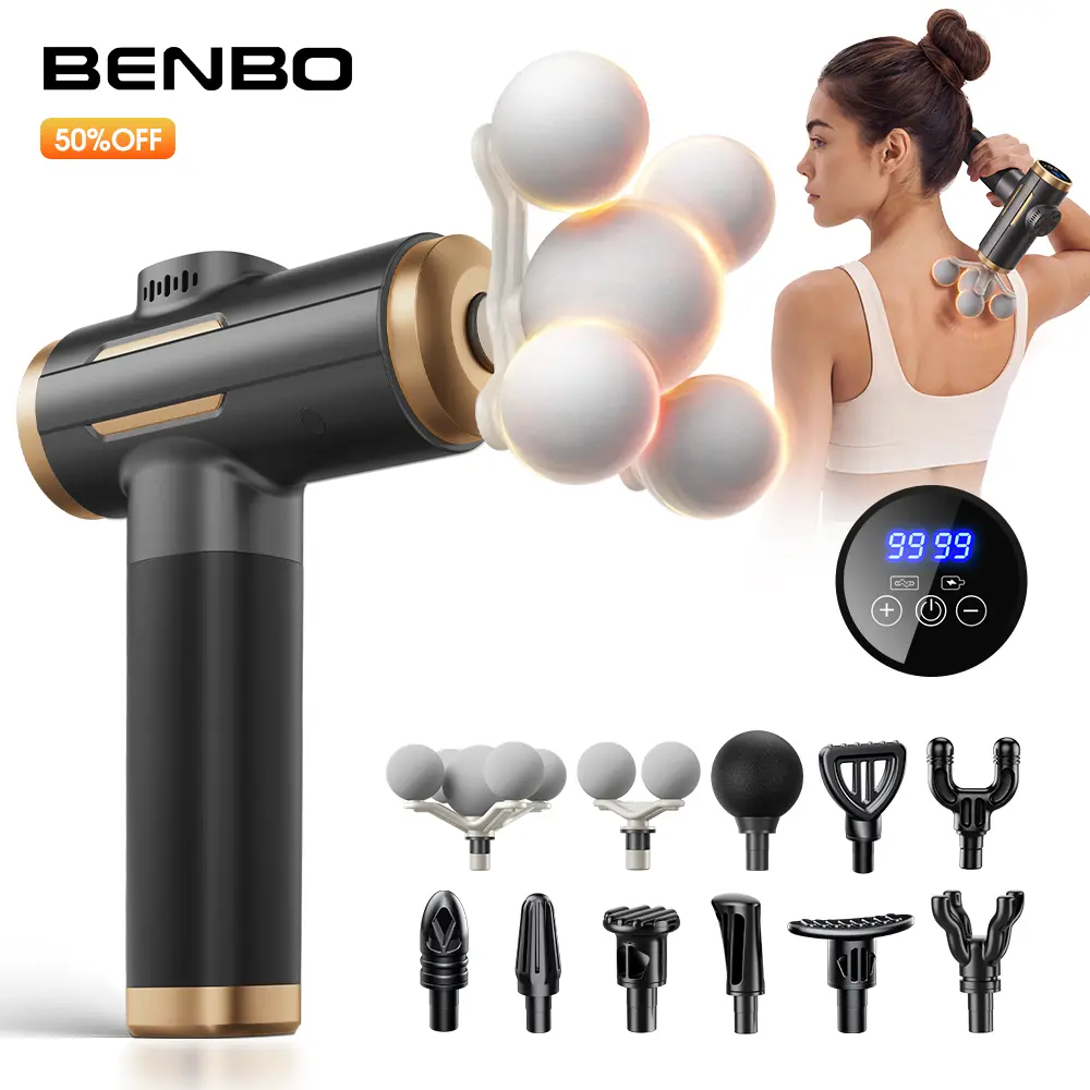 Massage Gun - 99 Levels, 11 Replacement Heads, Touch Screen Handheld Deep Tissue Fascia Massager, Portable Electric Fitness Equipment for Shoulder Pain Relief, Low Back Pain Relief, Muscle Care, Neck Pain Relief tiktokshopbacktoschool