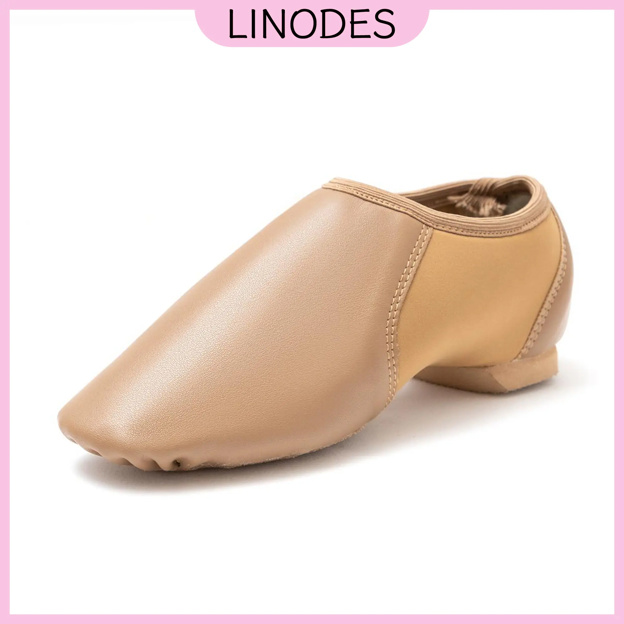 Linodes Unisex PU Leather Upper Slip-on Jazz Shoes, Flexible Circle Elastic Design, Gymnastics Dance Footwear, Flexible Shoe, Gymnastics Shoes