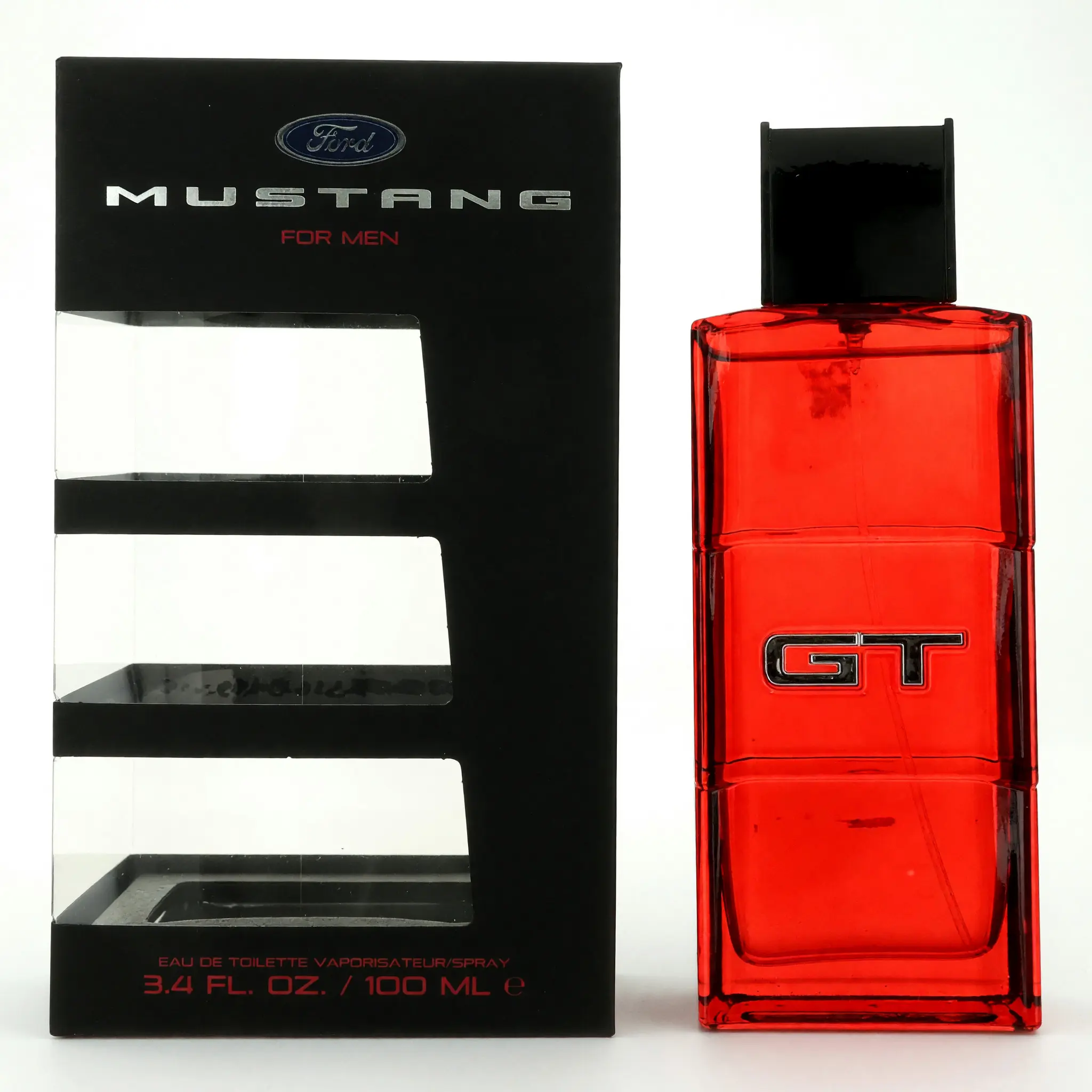 Ford Mustang GT Eau de Toilette Men's Fragrance - 3.4 fl oz EDT Spray Bottle, Good Smelling Man Scent, Valentines Gift for Him, Nutmeg Blend