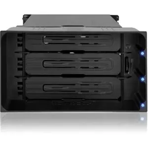 Icy Dock  FlexiDOCK Drive Enclosure for 5.25 in. - Serial ATA-600 Host Interface Internal - Black