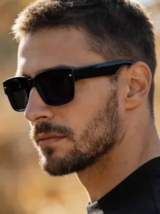 Men's Classic Square Sunglasses, Tea Color Lenses, Lightweight Fit Frame, Casual Style for Daily Outdoor Use, Classic Shades, Lightweight Durable Sunglasses