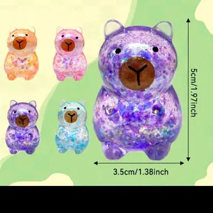 Sensory Stress Relief Toys, Flashing Squeeze Water Droplet Toys, 4 Colors, Squeezy Mochi Squishy Water Droplet Toys, Birthday Party Favors (Random Color & Style)