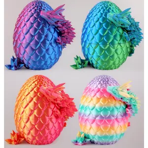 8-Inch 3D Printed Dragon Eggs (4 Pack) – Large Mystery Crystal Eggs for Easter Basket Stuffers, Unique Fantasy Tabletop Decor, Toys for Kids & Collectors