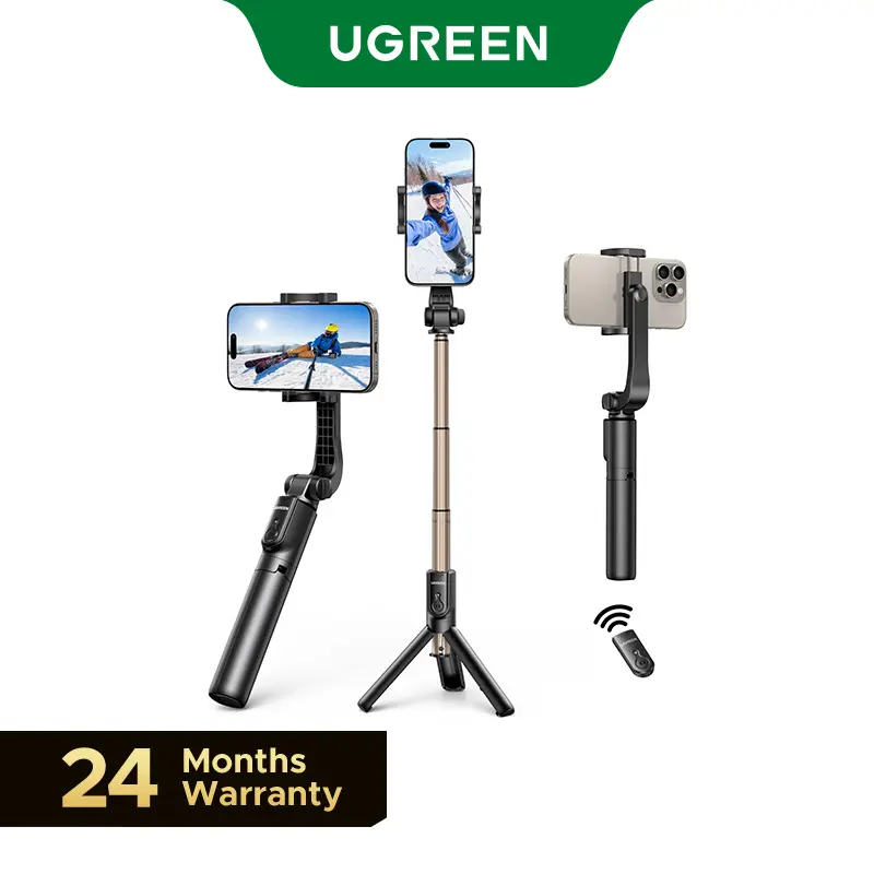 UGREEN Bluetooth Selfie Stick Tripod Stand With Bluetooth 5.1 Remote Control for Take Phone or Vlog, – 360° Rotation, Compact & Stylish, With wireless Bluetooth control,Compatible for iPhone iOS & Android Phones --TikTokShopHolidayHaul summerwins