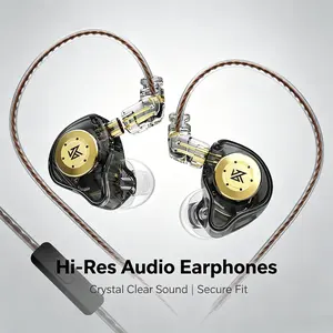 KZ EDX PRO Earphones 10mm Dual Magnetic Circuit Dynamic Driver Hearphones, Senleeor KZ Earphones 1DD Deep Bass Earbuds with Removable C Pin Cables (With Mic, Black/Green/White)