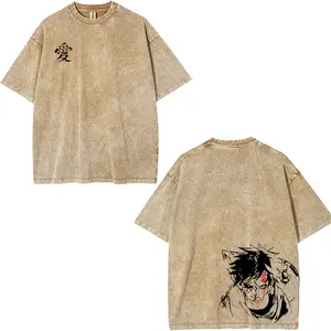 Sand Ninja Heavyweight Anime 220 GSM Naruto Tee Shirt Casual 100% Cotton Menswear Crewneck Tops