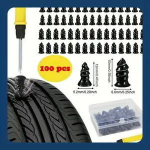 Durable Tire Repair Kit with Rubber Nails, Tire Patch Repair Kit, Easy Installation, Fast Fix Tool for Cars, Motorcycles, Bikes, Skateboards, Roadside Assistance