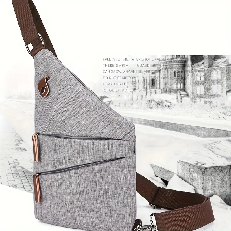 Women's Casual Nylon Anti-Theft Crossbody Handbag - Commuting Shoulder Bag with Adjustable Strap, Buckle Detail, Portable Grey Daily Use Bag