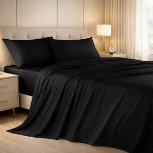 [Deals For You Days] Lux Decor Bamboo Blend Cooling Bed Sheets, 3/4 Piece Soft Breathable Bedding Set, Stay Cool All Night, Up to 16 inches Deep fitted Sheet, Silky Smooth Hotel Quality Sheets for Hot Sleepers