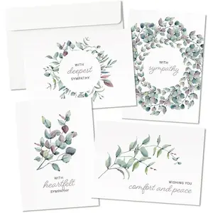Sympathy Cards with Envelopes  24 PreScored and DoubleSided Watercolor Condolence Cards  Perfect Mix Expression and Sympathy in a Box Sympathy Cards with Envelopes (Watercolor)