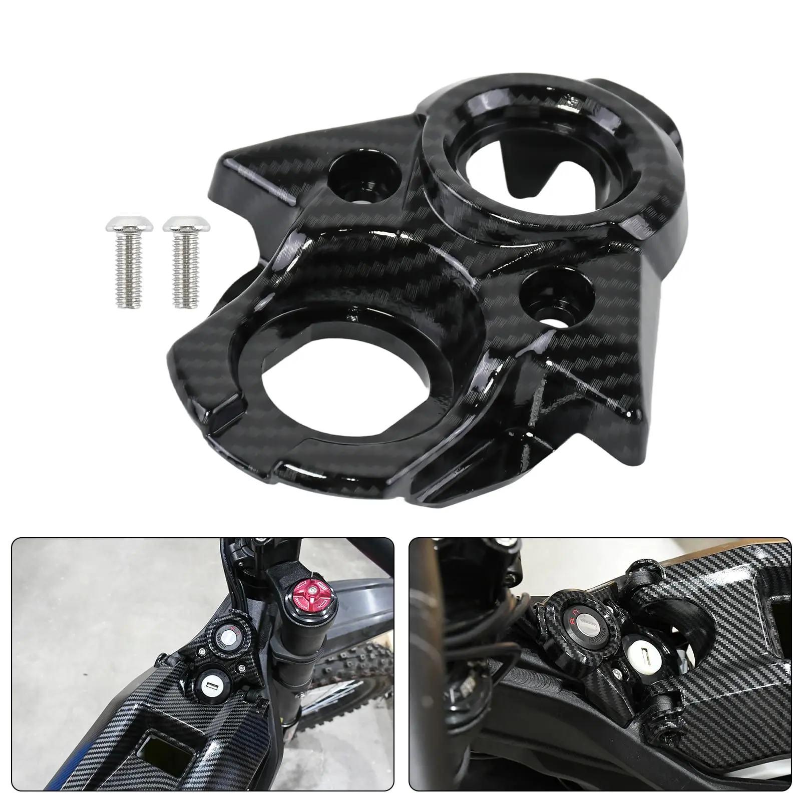 Key Switch Cover for Surron Light Bee X S and Segway X160 X260, Ignition Lighter Plate Sur Ron Parts,Imitation Carbon Fiber Suron Accessories
