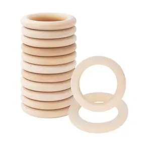 Natural Wood Rings for Crafts Macramé Wooden Rings for Crafts Natural Unfinished Wood Rings for Macrame Rings Knitting Jewelry Making