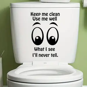 Creative Eye Pattern Toilet Seat Sticker, Removable Decorative Toilet Cover Decal, Fun Bathroom Decoration, Easy to Use, Bathroom Decoration Supplies, Bathroom Accessory