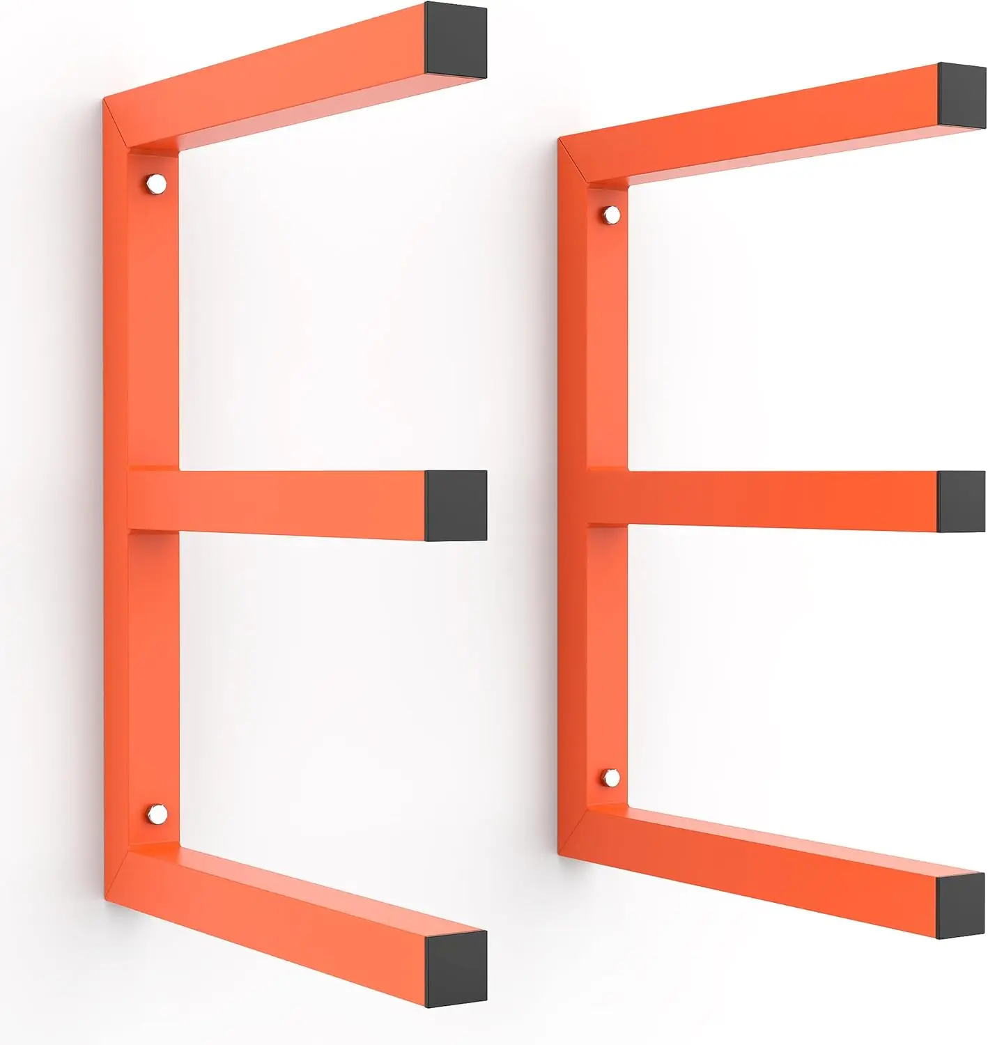 Lumber Storage Rack Wall Mount  Storage Racks, Metal  Organizer Racks for Shed, Workshop, Garage, Holds Up 220 LBS Per Level (Pack of 2, Orange)