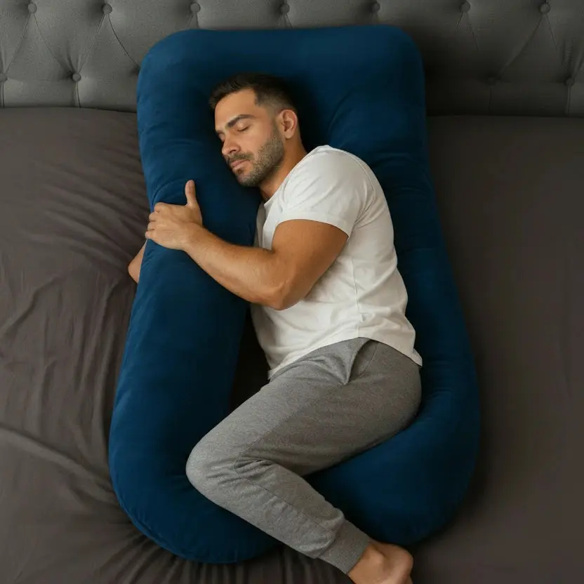 HerPillow Men’s Oversized Body Pillow – Full-Body Sleeping Pillow for Comfort & Support