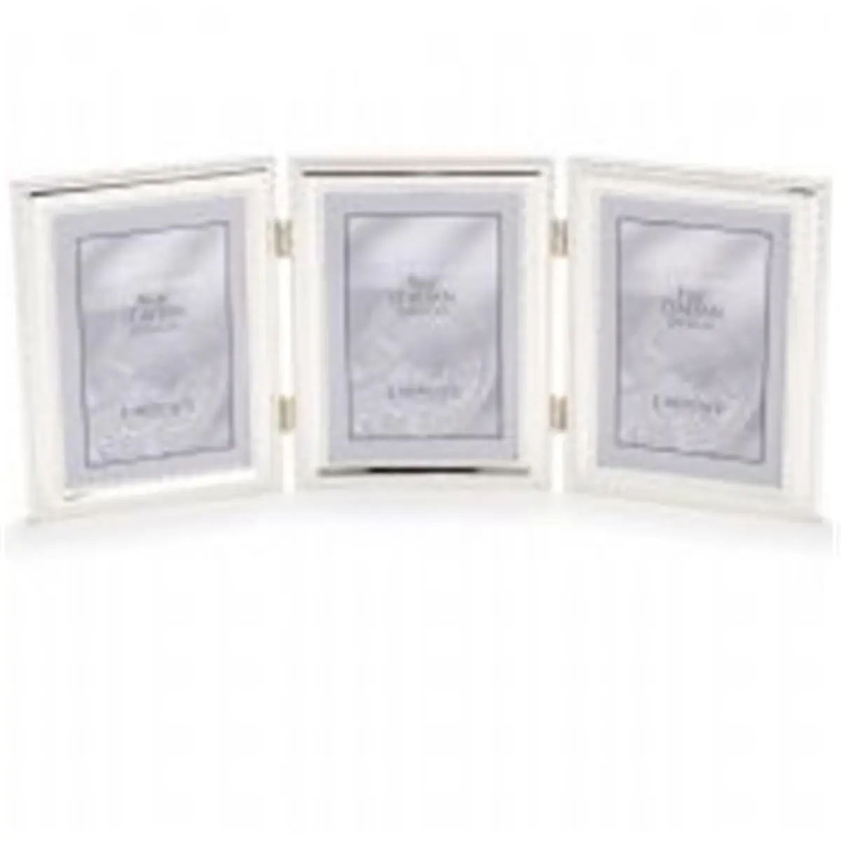 Lawrence Frames 510745T Sturdy Classic Shiny Beaded Silver-Plated Metal Trifold Photo Frame - 4x5 in, Glass Insert, Wall-Mountable & Tabletop Home Decor, Nostalgic Photos Display, Home Inspo Room Art, Heavyweight, Polished Metal