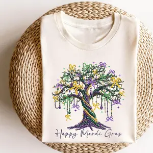 Mardi Gras Bead Tree Shirt: Louisiana Carnival Tee, Mardi Gras T-shirt, Fat Tuesday Shirt, Women Mardi Gras Costume
