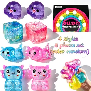 4 Pcs Glowing Octopus Toy Set, Stress Relief Pressure Ball, Squishy Fidget, Sensory Play for Kids, Unisex Desk Decor, Anxiety Relief Game