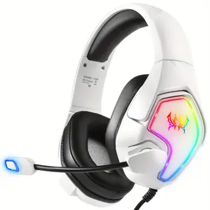 Immersive Wired Gaming Headset with Noise Cancelling Microphone, Surround Sound, Multi-Platform Compatible, Comfortable Ear Cup, RGB Lighting, Multiplatform Gaming Headset