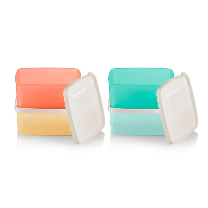 Tupperware Square Round Small Containers | 16 Ounce | Set of Four