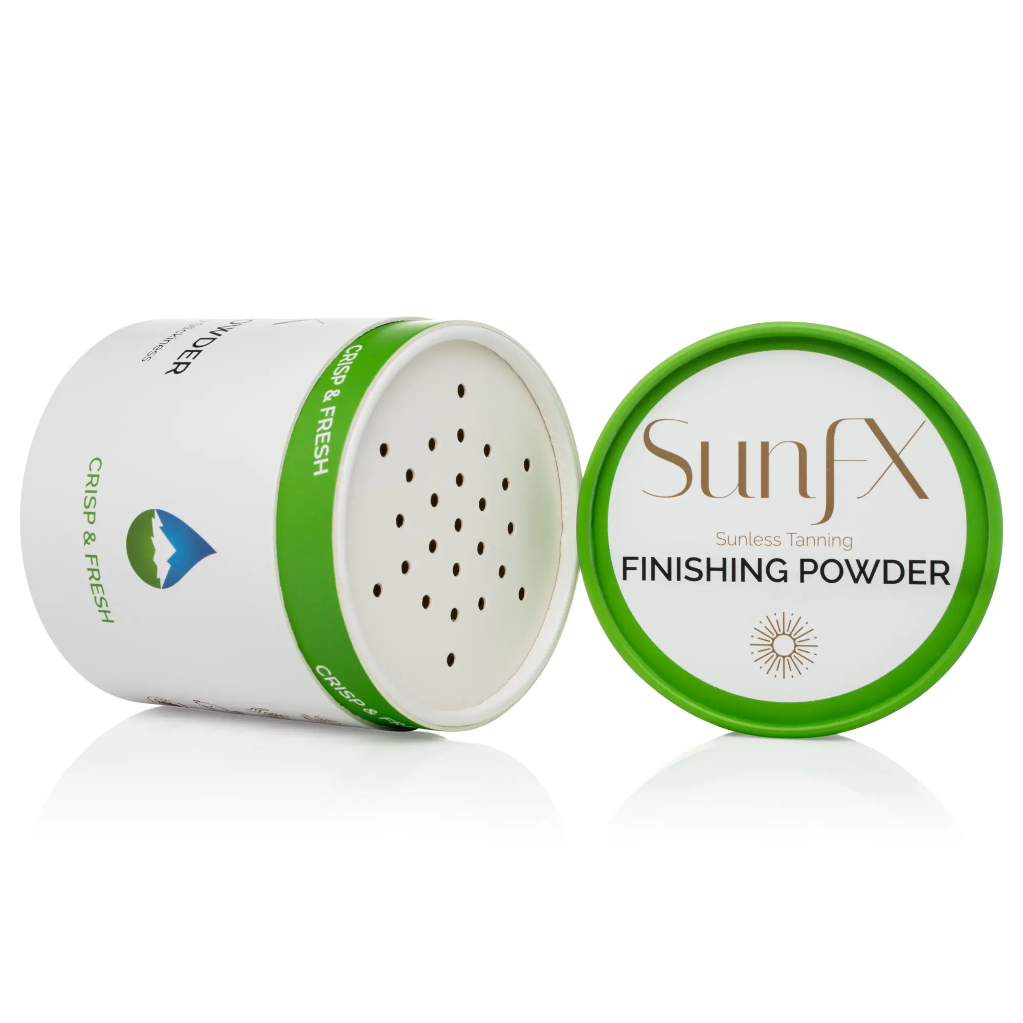 SunFX Post Spray Tan Translucent Finishing Powder | Talc Free | Sunless Tanning Setting Powder | Shimmer Body Bronzing Powder | Crisp and Fresh 4.00 Ounce