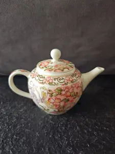Handmade Underglaze Color Floral & Butterfly Ceramic Teapot, Chinese Style Tea Pot, Premium Gift Tea Ware