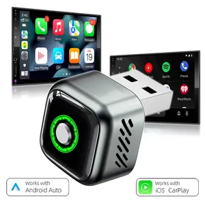 2 in 1 Wireless Apple CarPlay Adapter and Android Auto Adapter,converts wired to wireless-Plug & Play,Fast Auto Reconnect,Mini USB Dongle