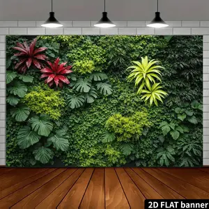 Jungle Greenery Wall Panel Backdrop Dense Plant Backdrop Natural Foliage Background Cloth Botanical Tapestry Wall Hanging Photography Background Polyester Fiber Studio Photo Shoot Live Streaming Party Event Home Decor Prop